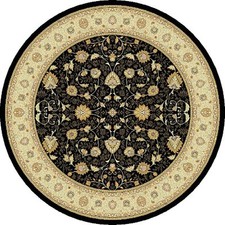 Round Black Beige Traditional