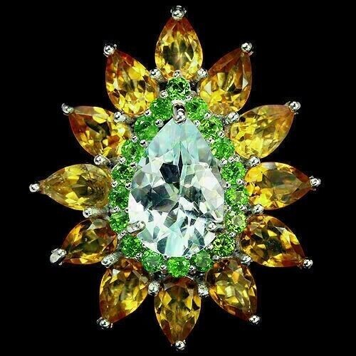Silver ring citrine topaz - silver,