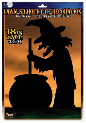 Witch silhouette 45cm lawn - witch,