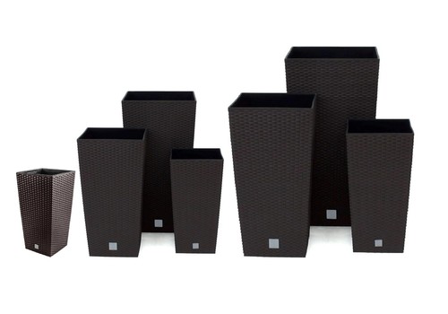 Rattan tall square plant - plant, |