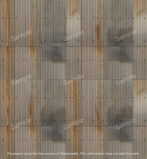 OO Gauge  Weathered Corrugated Iron Texture Printed on Premium Card