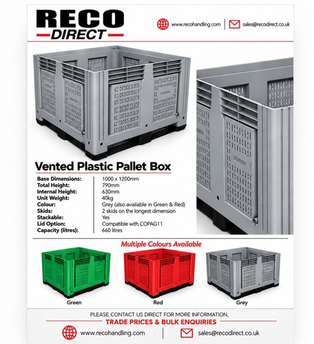 New vented grey 660ltr rigid - vented,