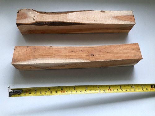 Yew wood turning spindle - 2x,