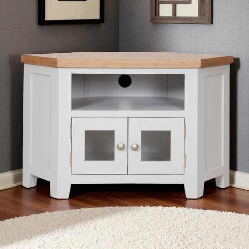 Corner stand oak solid - tv,