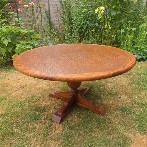 Vintage solid oak - round, coffee