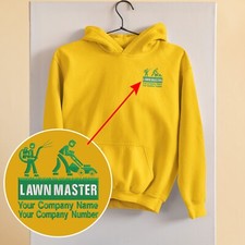 Personalised Custom Embroidered Hoodie Your Text Gardening Service Lawn Garden