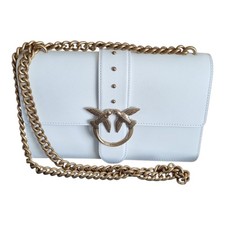 Pinko White Leather Love Classic Icon Shoulder Bag Bnwt  See Description