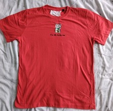 Topshop Tee and Cake Red Lucky Cat Embroidered "I'm the Lucky One" T-shirt