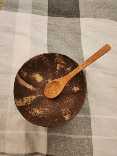 Coconut bowl wooden spoon - bowl, set