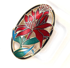 Vintage red cloisonne enamel - vintage,