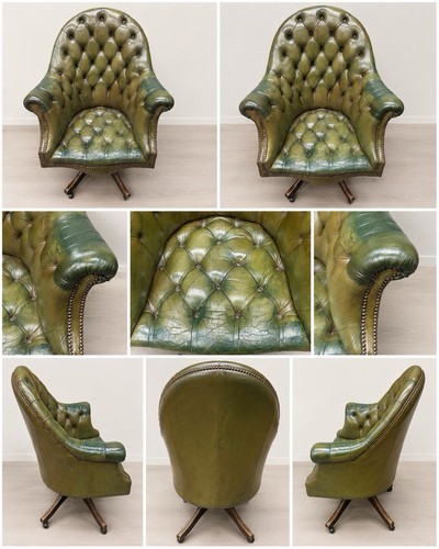 Vintage green chesterfield - vintage,