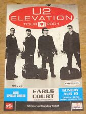 U2 ELEVATION TOUR LONDON EARLS COURT 19 AUGUST 2001 ORIGINAL CONCERT TICKET 