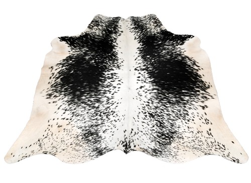 Black and white cowhide rug - white,