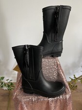 JOULES Rosalind Wellies Zip Side Welly Boots Mid Calf UK 3 4 6 7 8 & 9 Black NEW