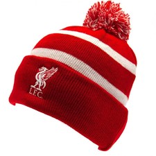 Liverpool Football Club Official Bobble Knitted Striped Hat Red/White Breakaway