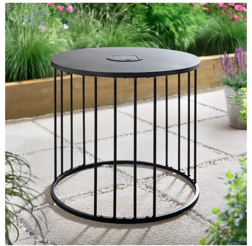 Solar powered metal side table - solar,