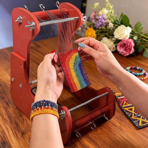 Adjustable standing bead loom - adjustable,