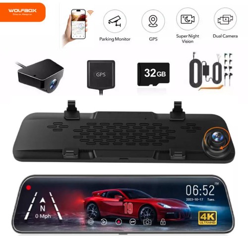 Wolfbox mirror dash camera - dash,