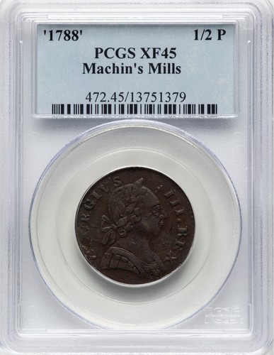 1788 machin s mills - 1788, 1/2p