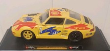 BURAGO SCALE  1:24 PORSCHE 911 CARRERA DIE-CAST  RACING CAR ON ORIGINAL  STAND  