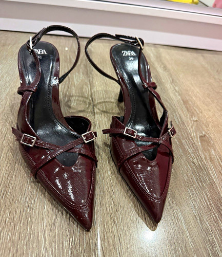 Zara burgundy patent leather - patent,