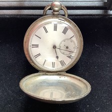 ANTIQUE GENTS FINE SILVER HUNTER CASE POCKET WATCH G and C Geneva 19th Century