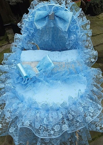 Blue frilly bling lacey - bling, baby