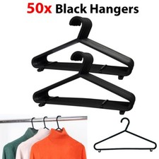50 x Adult Black Coat Hangers