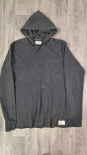 Stussy Hooded Sweatshirt Grey Size Large Long Sleeve Waffle VGC