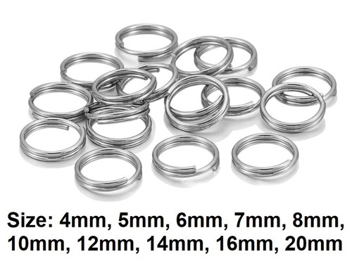 Rhodium keyring split - rhodium, rings