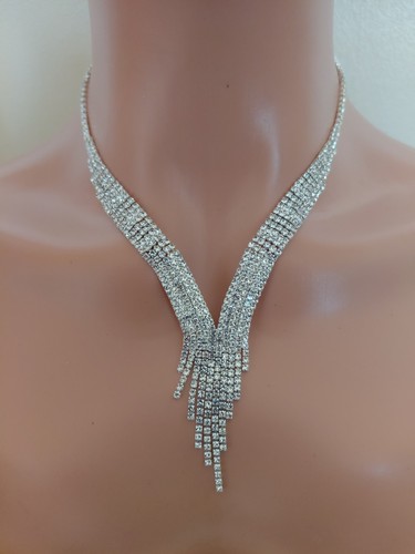 Clear quartz diamonte drop - quartz,