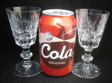 Pair Edinburgh Crystal STAR OF EDINBURGH Sherry Cordial Glasses 4.5"h (signed)