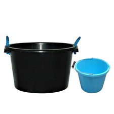 3 Gallon Bucket + 45L Bucket with Rope Handle Heavy Duty Builder Storage Trug UK