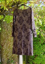 Next Size 14 Tall Evening / Party Dress, Long Sleeves  Black & Gold Sparkle
