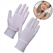 100% White Cotton Gloves for Eczema  Beauty Moisturising Gloves one size for all