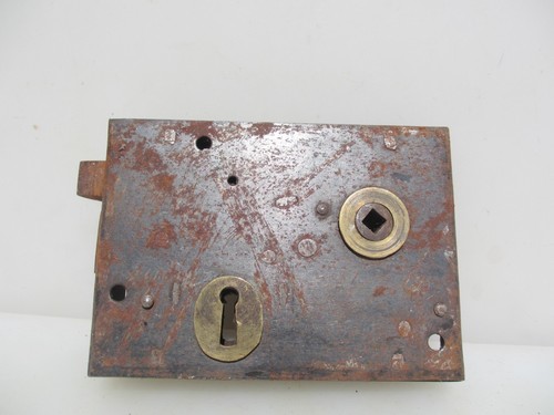 Victorian iron door latch rim - iron,