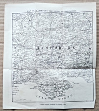 1888 Original Antique Map of Hampshire : Edward Stanford