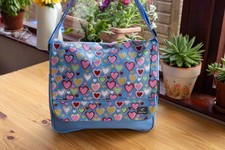 Obsessed Blue and Pink Heart design Shoulder/Crossbody Messenger Bag