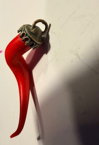 Vintage red cornicello italian - vintage,