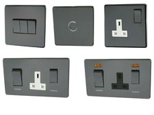 Crabtree Black Nickel Electrical Switch Socket Cooker Control Dimmer Flat Plate