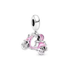 Sterling Silver 925 Pink Scooter  Charm