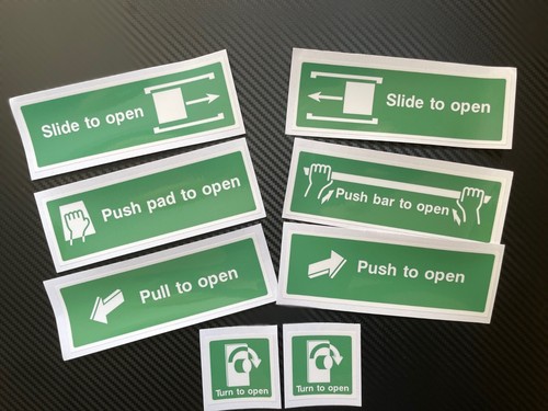 Emergency exit stickers door - emergency,