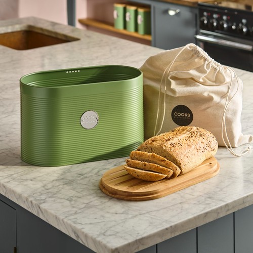 Ribbed bread bin with bag - ribbed, &