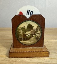 Vintage Antique Wooden Bridge Marker Cockington Forge Picture Working On Stand