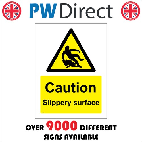 Sign caution slippery surface - sign,
