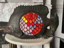VINTAGE WIDDOP BINGHAM & CO TIFFANY STYLE LIGHT ANGEL FISH