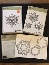 Christmas Festive Flurry snowflakes Stampin' Up! wood mount rubber stamps & dies
