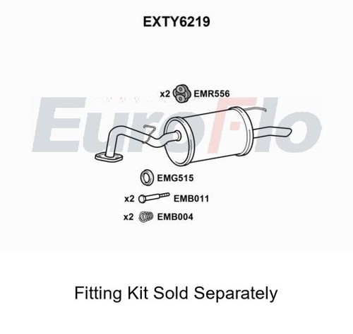 Rear muffler silencer - rear, insert