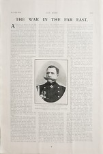 1904 PRINT THE WAR IN THE FAR EAST VON RENNENKAMPF CASSOCKS JAPANESE RUSSIAN