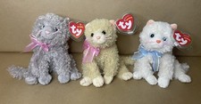 Rare Full Cat Collection TY Beanie Babies Muff, Fluff & Pluff. Vintage 2004
